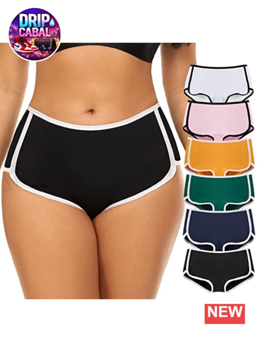 Women's Cotton Spandex Boyshorts Panties Boxer Briefs 6-Pack Mid Rise Stretch